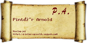 Pintér Arnold névjegykártya